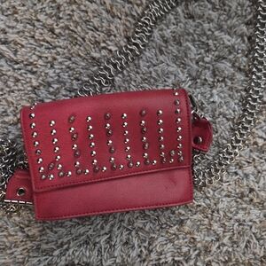 BCBGeneration Red Studded Crossbody Bag